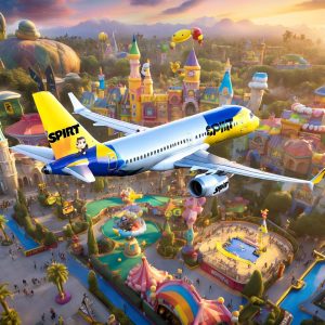 spirit airlines and universal studios hollywood launch super nintendo world themed airbus JJVKe57Y